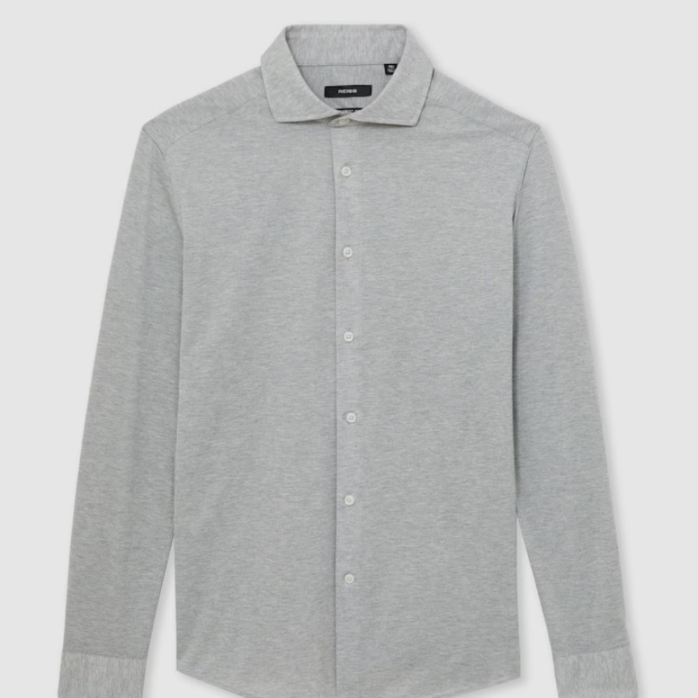 Reiss Light Gray Men's Casual Button-Down Shirt